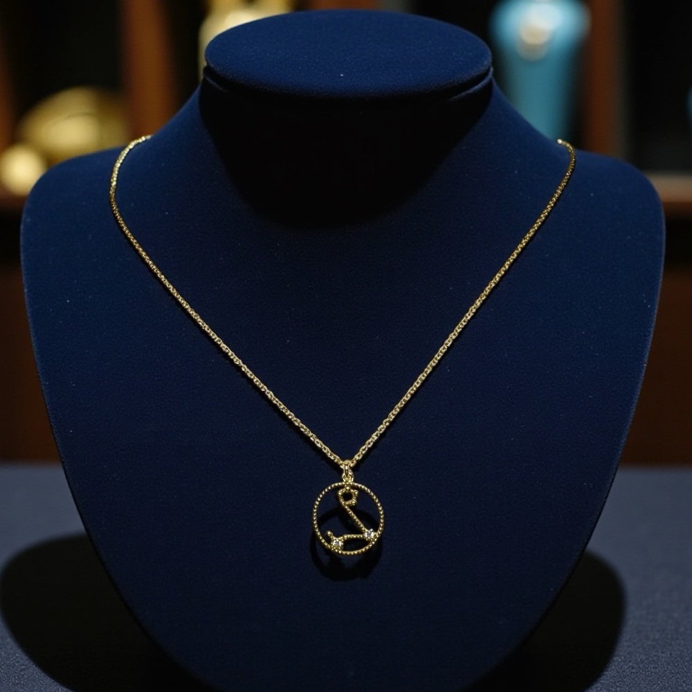 Elegant Gold Necklace with (Pisces) Zodiac Pendant